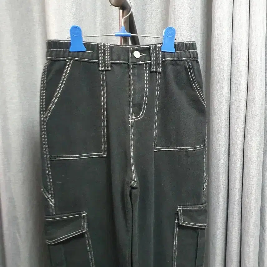 [BUNJANG] M Stitch Banding Black Jeans / M스티치 밴딩 블랙진