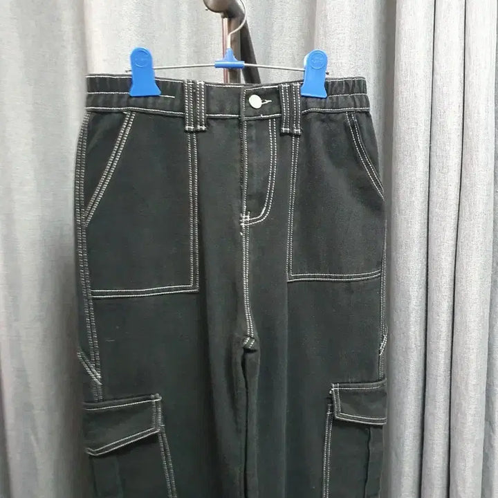 [BUNJANG] M Stitch Banding Black Jeans / M스티치 밴딩 블랙진