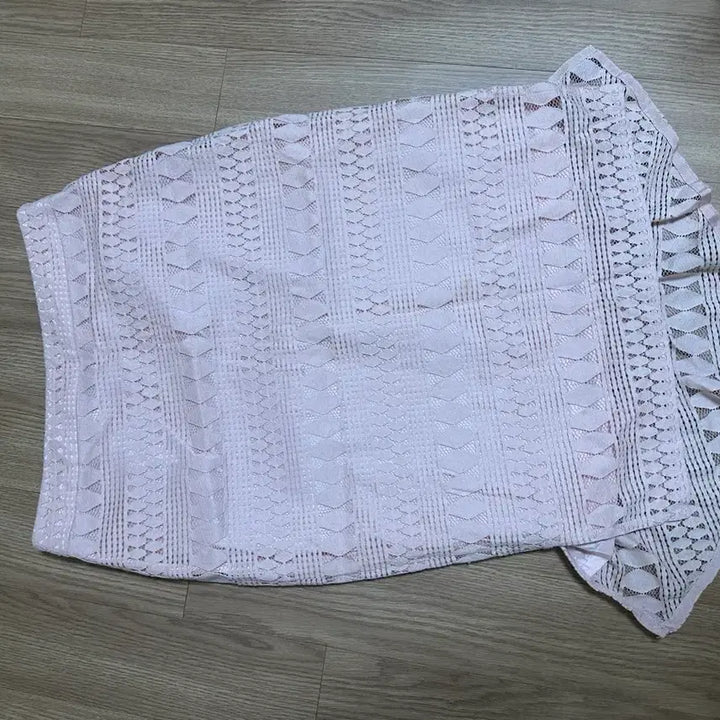[BUNJANG] Yours Lace Midi Skirt Pink / 잇미샤 레이스스커트