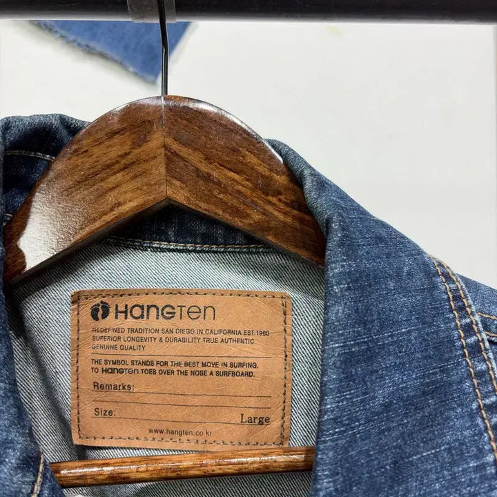 [BUNJANG] Hang Ten Vintage Basic Multi-Pocket Denim Trucker Jacket / (95) 행텐 빈티지 베이직 멀티포켓 데님 트러커 청자켓