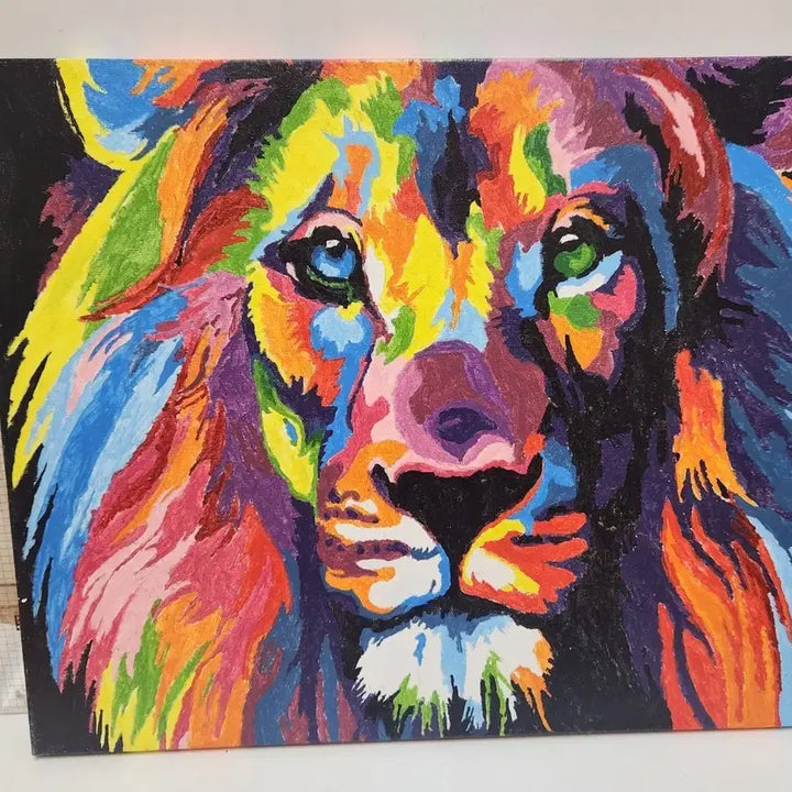 [BUNJANG] Colorful Lion Painting Framed Art / 컬러풀 사자 그림 액자