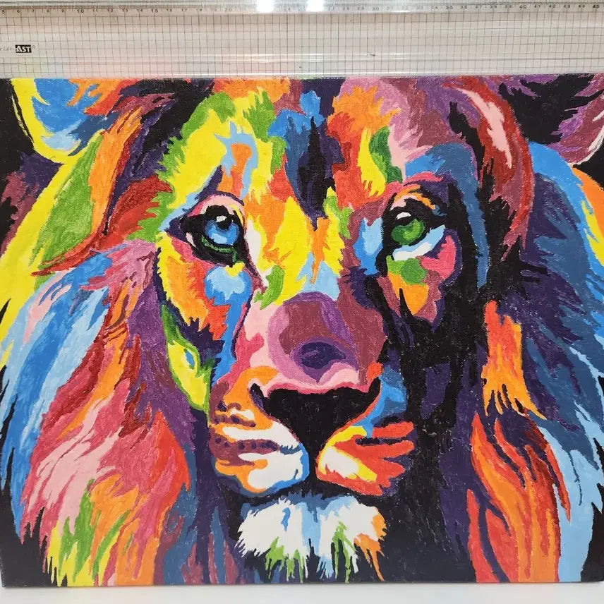 [BUNJANG] Colorful Lion Painting Framed Art / 컬러풀 사자 그림 액자