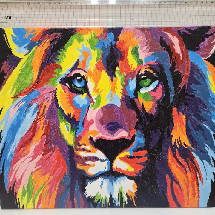 [BUNJANG] Colorful Lion Painting Framed Art / 컬러풀 사자 그림 액자
