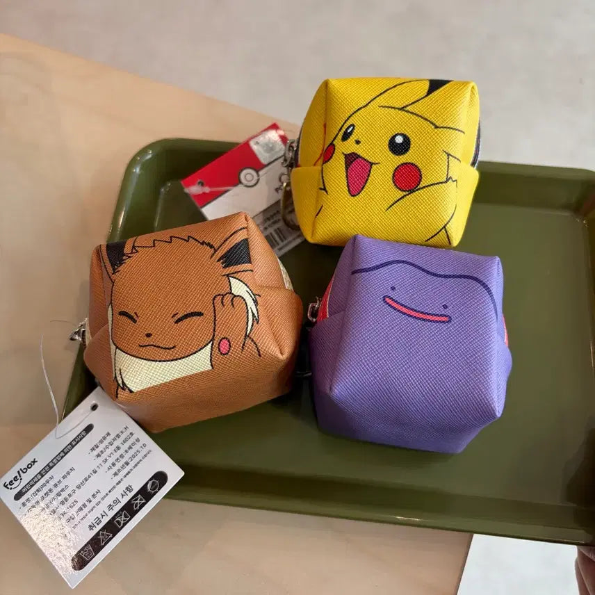 [BUNJANG] Pokemon Mini Pouch Keyring 3종 Bundle Set (Pikachu, Eevee, Ditto) / 일괄) 포켓몬 미니 파우치 키링 3종 이브이 메타몽 피카츄
