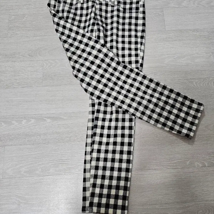 [BUNJANG] Black and White Check Trousers / 일본의 블랙 화이트 체크 바지