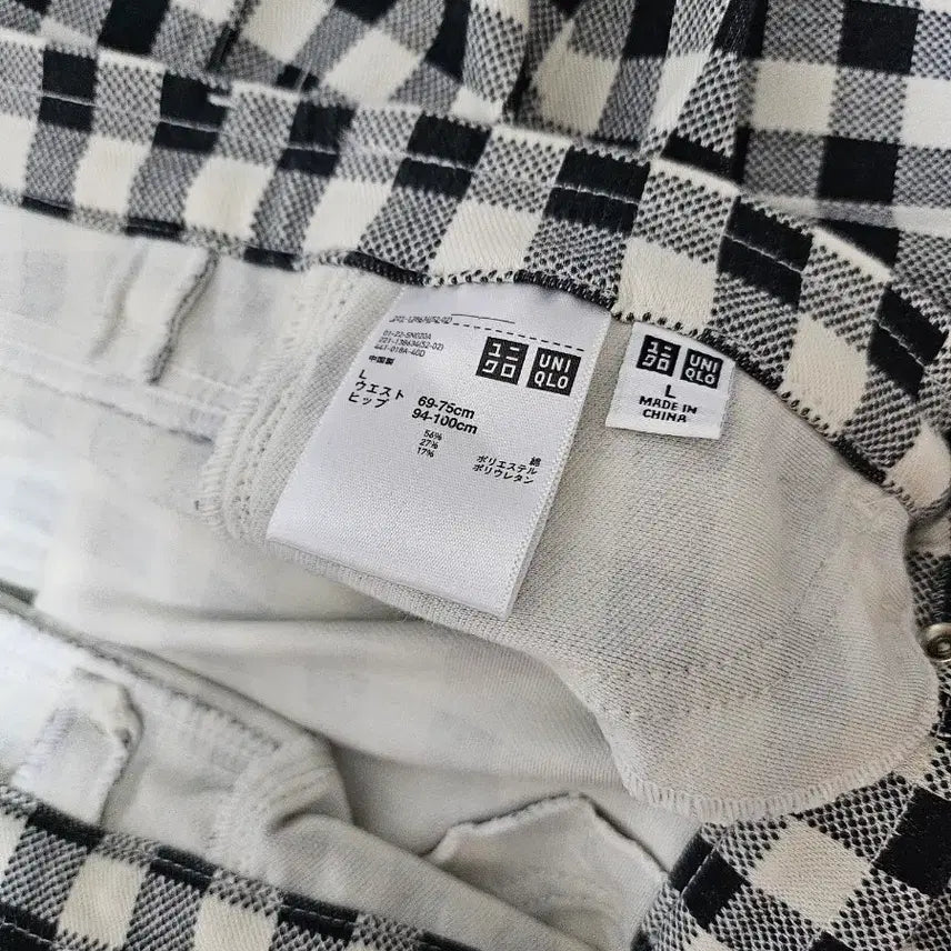 [BUNJANG] Black and White Check Trousers / 일본의 블랙 화이트 체크 바지