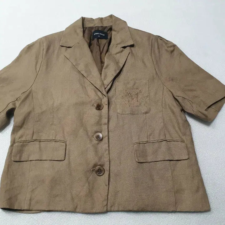 [BUNJANG] MICHEL BASTIEN Linen Short-Sleeve Jacket Brown Women&
