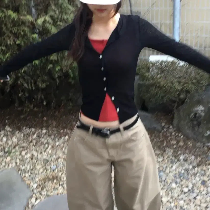 [BUNJANG] Black Cardigan for Spring and Summer / 봄 여름 가디건