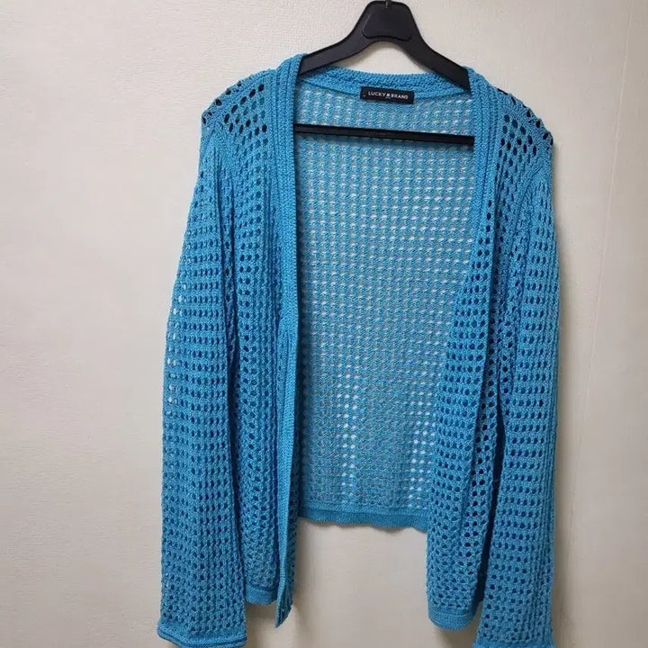 [BUNJANG] Lucky Brand Blue Crochet Cardigan Free Size / 럭키브랜드 블루 크로셰 가디건 프리