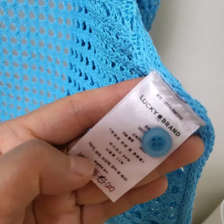 [BUNJANG] Lucky Brand Blue Crochet Cardigan Free Size / 럭키브랜드 블루 크로셰 가디건 프리