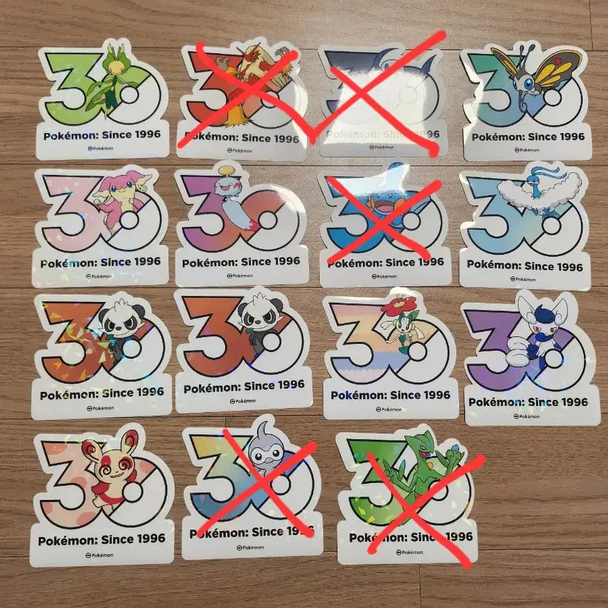 [BUNJANG] Pokemon 30th Anniversary Logo Hologram Stickers / 포켓몬 30주년 로고 스티커 성수 팝업 앱솔 물짱이 번치코 나무킹
