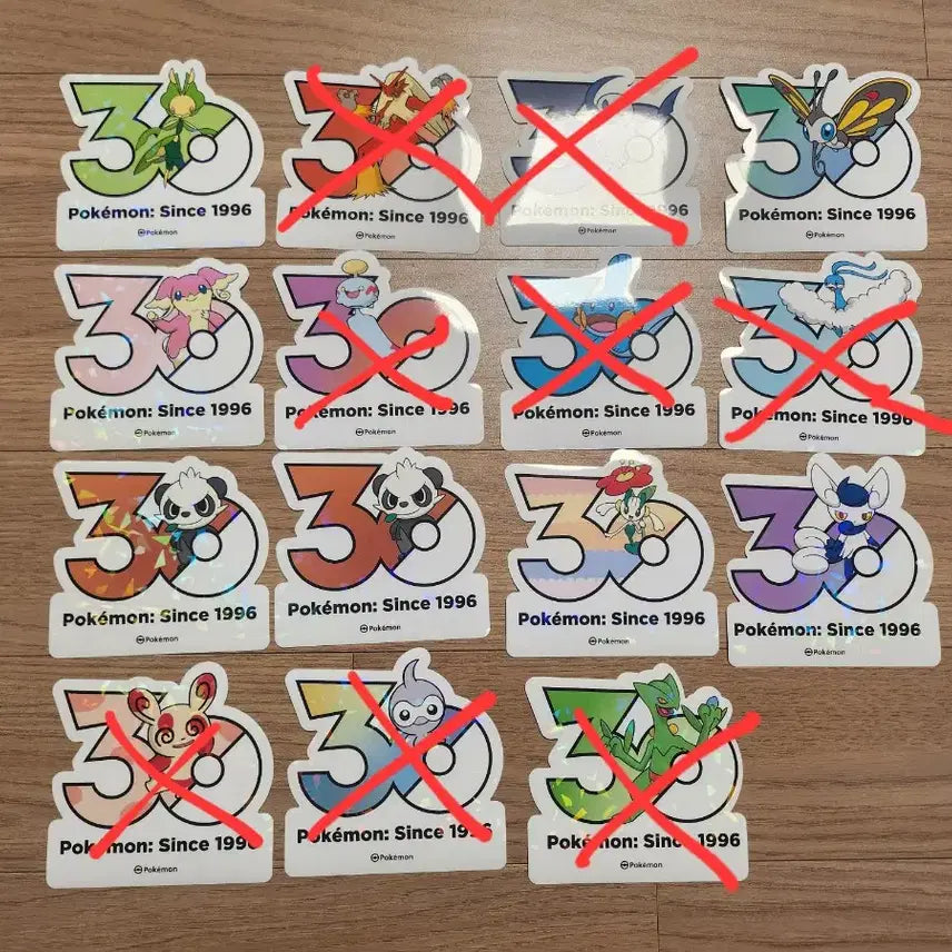 [BUNJANG] Pokemon 30th Anniversary Logo Hologram Stickers / 포켓몬 30주년 로고 스티커 성수 팝업 앱솔 물짱이 번치코 나무킹
