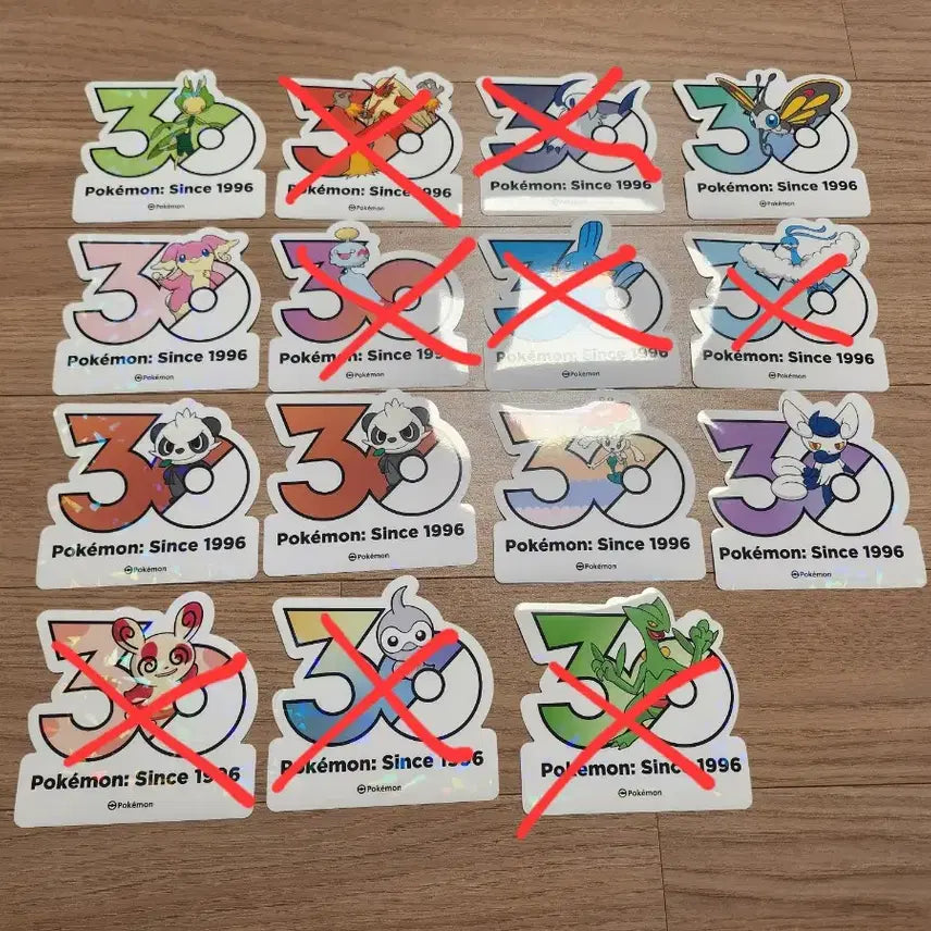 [BUNJANG] Pokemon 30th Anniversary Logo Hologram Stickers / 포켓몬 30주년 로고 스티커 성수 팝업 앱솔 물짱이 번치코 나무킹
