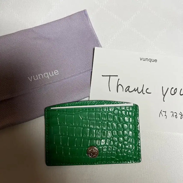 [BUNJANG] VUNQUE Leather Card Case Green / 분크 레더카드케이스_그린