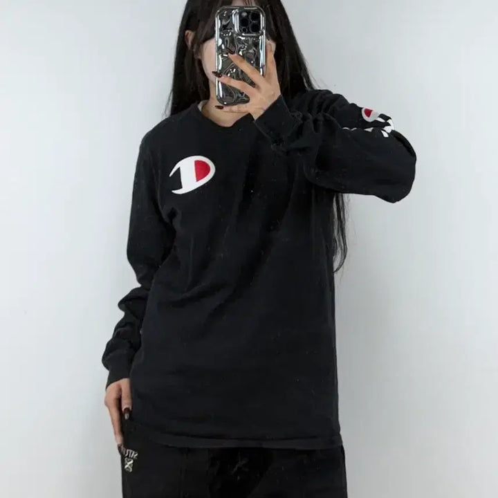 [BUNJANG] Champion Heritage Big Logo Long Sleeve T-Shirt / 챔피온 헤리티지 빅로고 긴팔 티셔츠 E50