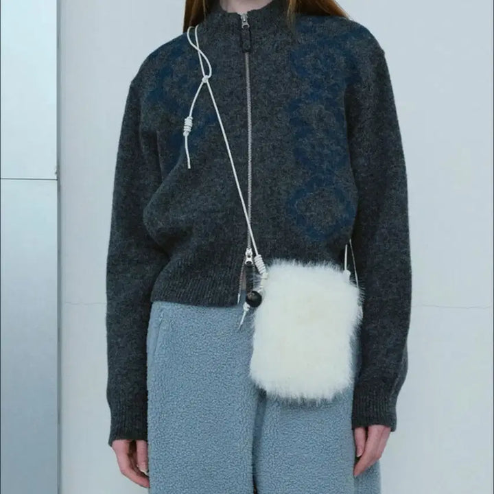 [BUNJANG] Type Service Mini Fur Bag White / 타입서비스 미니 퍼 백 화이트