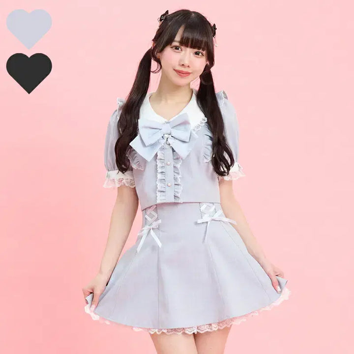 [BUNJANG] Secret Honey Short Length Skirt Pants Half-Sleeve Setup / 시크릿허니 숏기장 스커트 팬츠 반팔 셋업