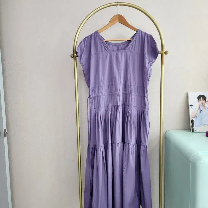 [BUNJANG] LINE EDITION Purple Tiered Long Dress / LINE 라인에디션 퍼플 캉캉 롱 원피스