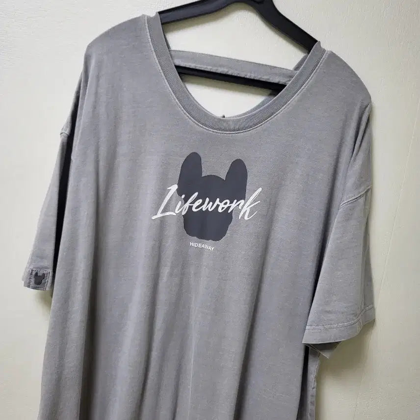 [BUNJANG] LifeWork Grey Short-Sleeve Long Dress One Size / 라이프워크 그레이 반팔 롱 원피스 프리