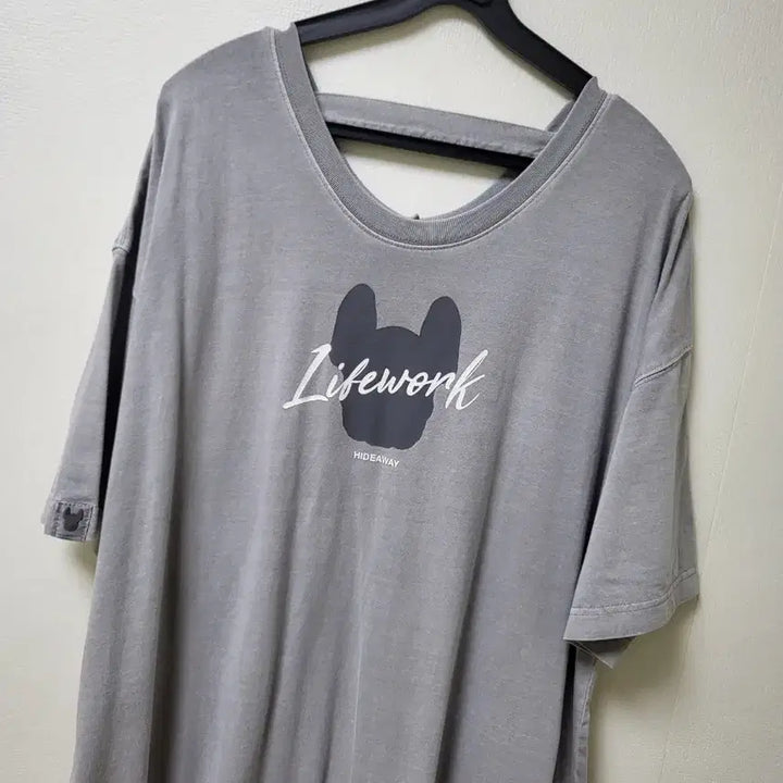 [BUNJANG] LifeWork Grey Short-Sleeve Long Dress One Size / 라이프워크 그레이 반팔 롱 원피스 프리