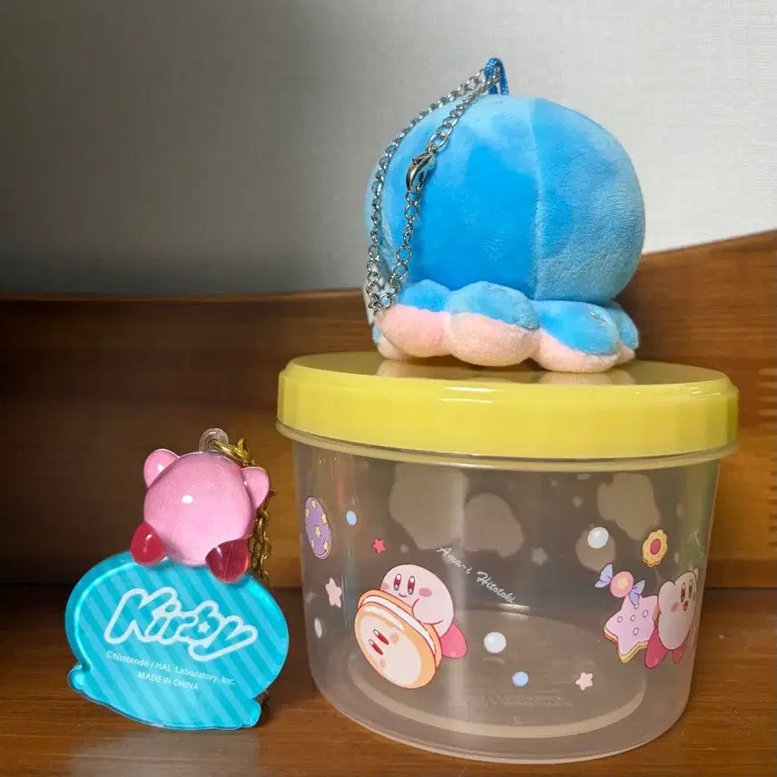 [BUNJANG] Kirby Aquarium Keychain Lunchbox Container Bundle Set / [일괄] 커비 아쿠아리움 키링 도시락통 보관통 문어 키링