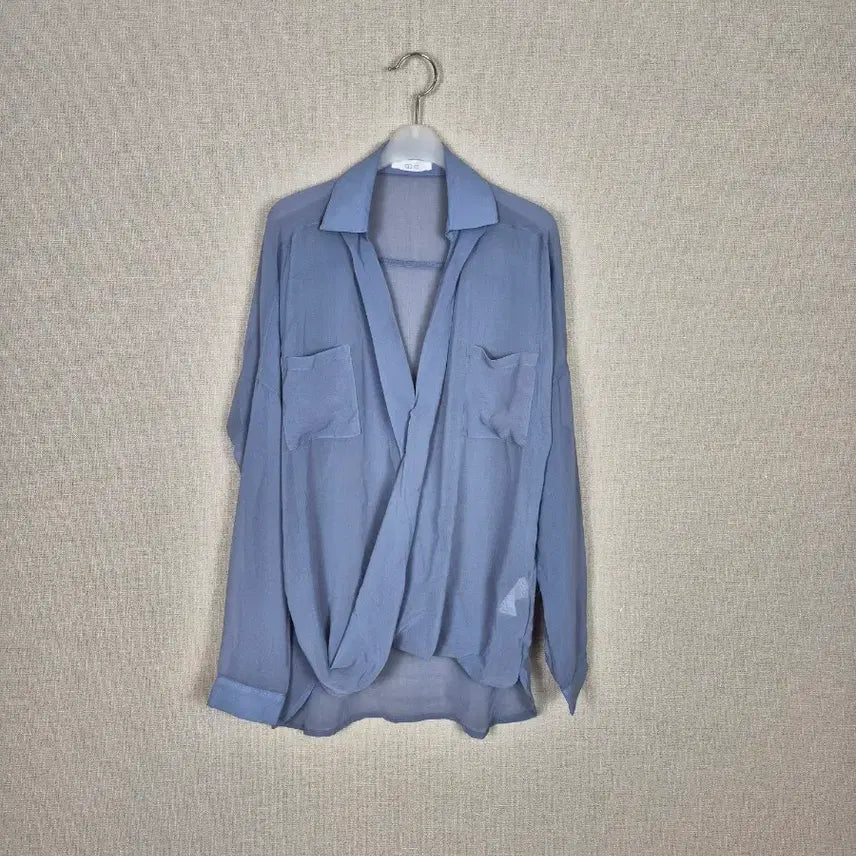 [BUNJANG] Pastel Blue See-Through Loose Fit Blouse (New with Tags) / 