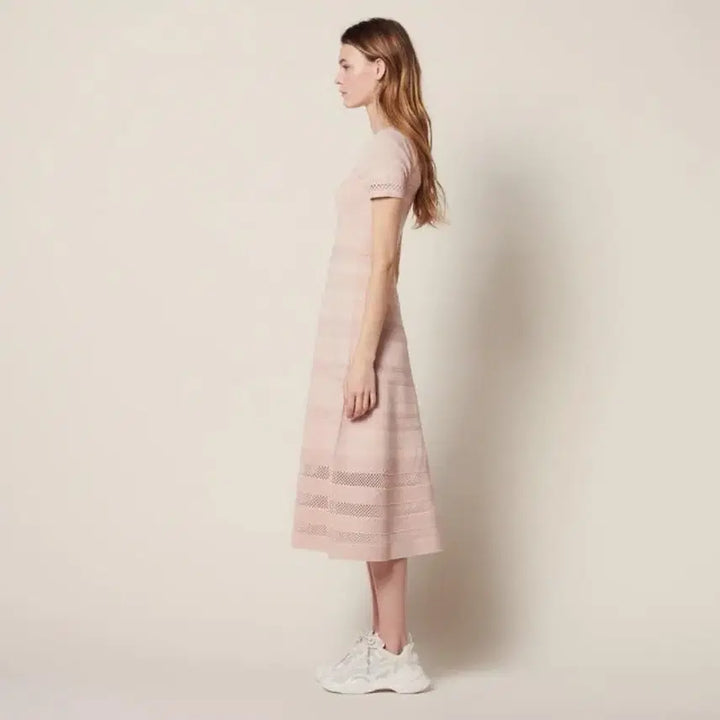[BUNJANG] Sandro Rosalie Midi Dress Pink / 산드로 로젤리 원피스