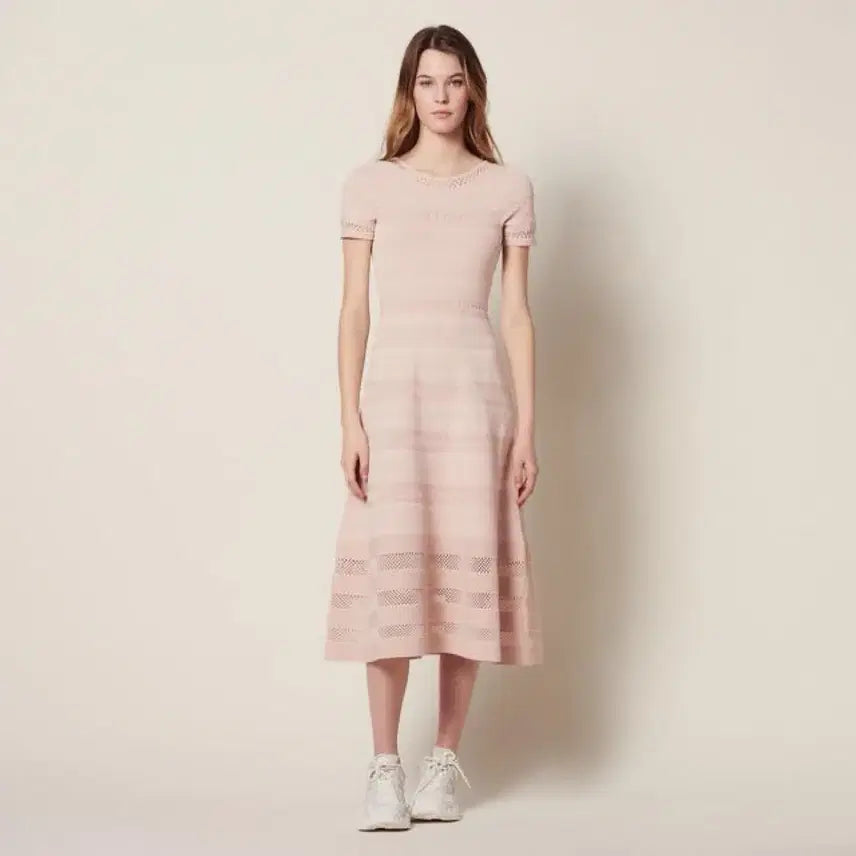 [BUNJANG] Sandro Rosalie Midi Dress Pink / 산드로 로젤리 원피스