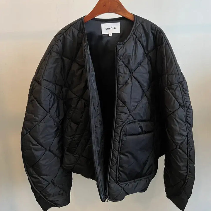 [BUNJANG] Enfold Diamond Quilting Jacket Black / 엔폴드 다이아몬드 퀄팅 자켓(정품)