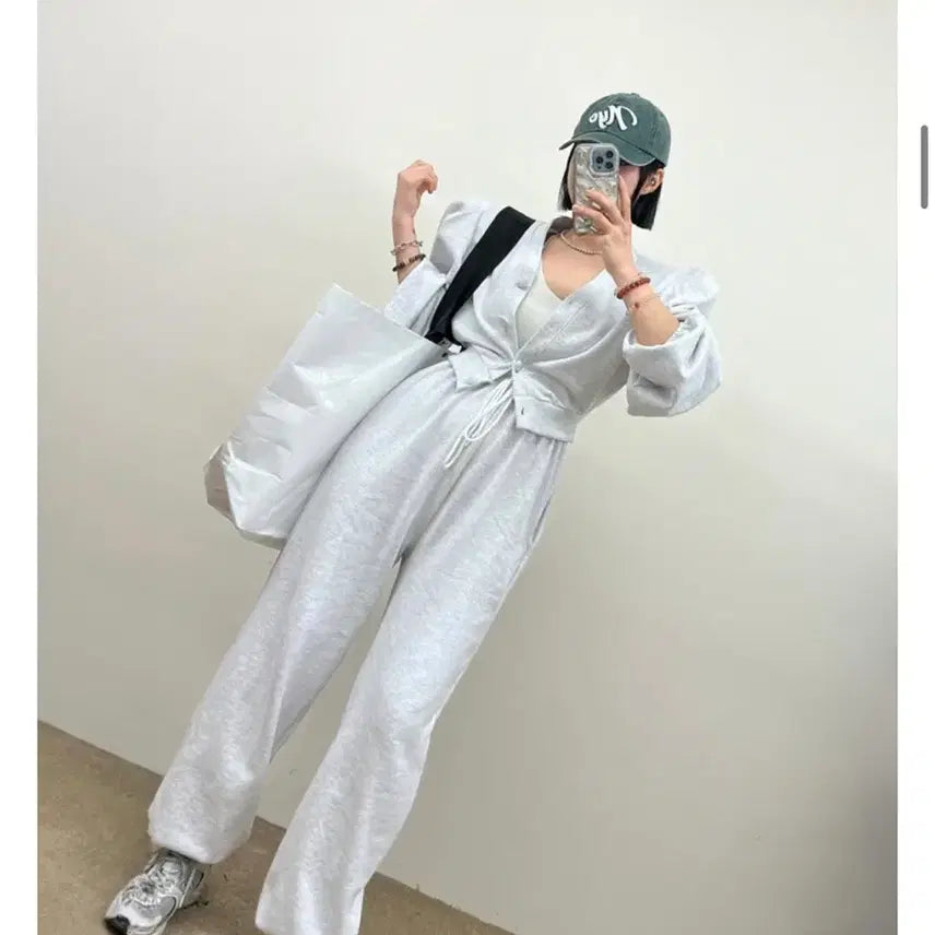 [BUNJANG] Jinbany Juree Jogger Pants (White Melange) / 진바니 제작 빠니조거 쮸리 (백멜)
