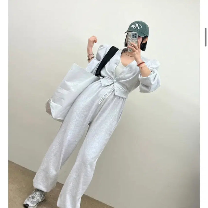 [BUNJANG] Jinbany Juree Jogger Pants (White Melange) / 진바니 제작 빠니조거 쮸리 (백멜)