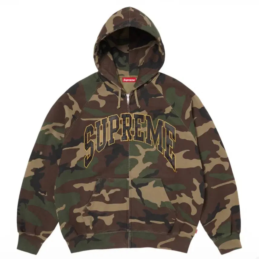 [BUNJANG] Supreme Crack Raglan Zip-Up Hoodie Sweatshirt Black / 슈프림 크랙 래글런 집업 후드 스웨트셔츠 블랙 - 26SS