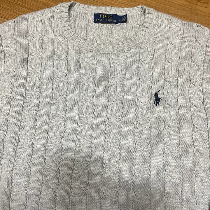 [BUNJANG] Polo Ralph Lauren New Cable Knit Sweater Light Grey L / 폴로 신형 꽈배기니트 라이트그레이 105사이즈 (L사이즈)