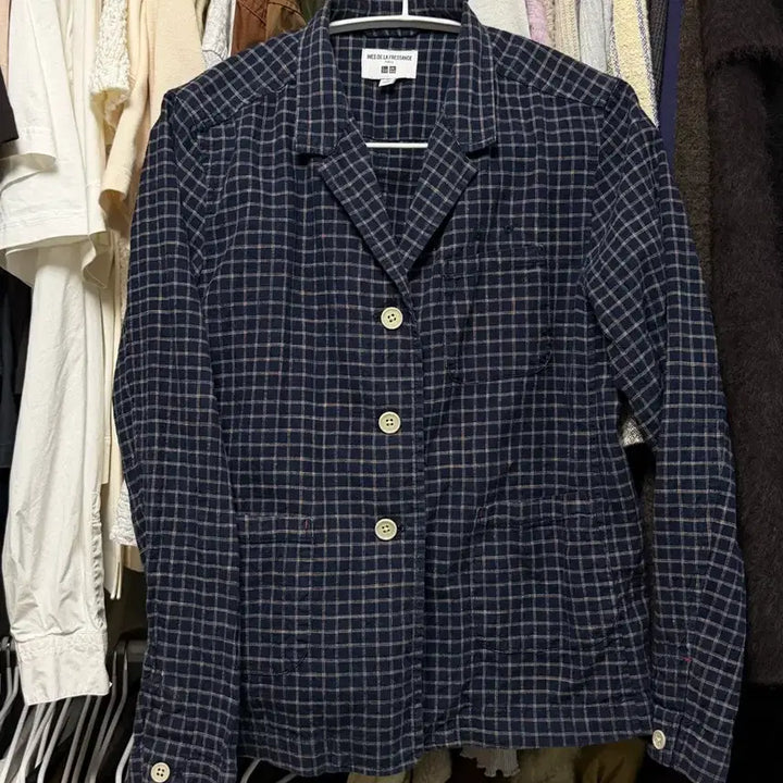 [BUNJANG] Uniqlo INES DE LA FRESSANGE Collaboration Checkered Jacket M / 유니클로 INES DE LA FRESSANGE 콜라보 체크 자켓 M