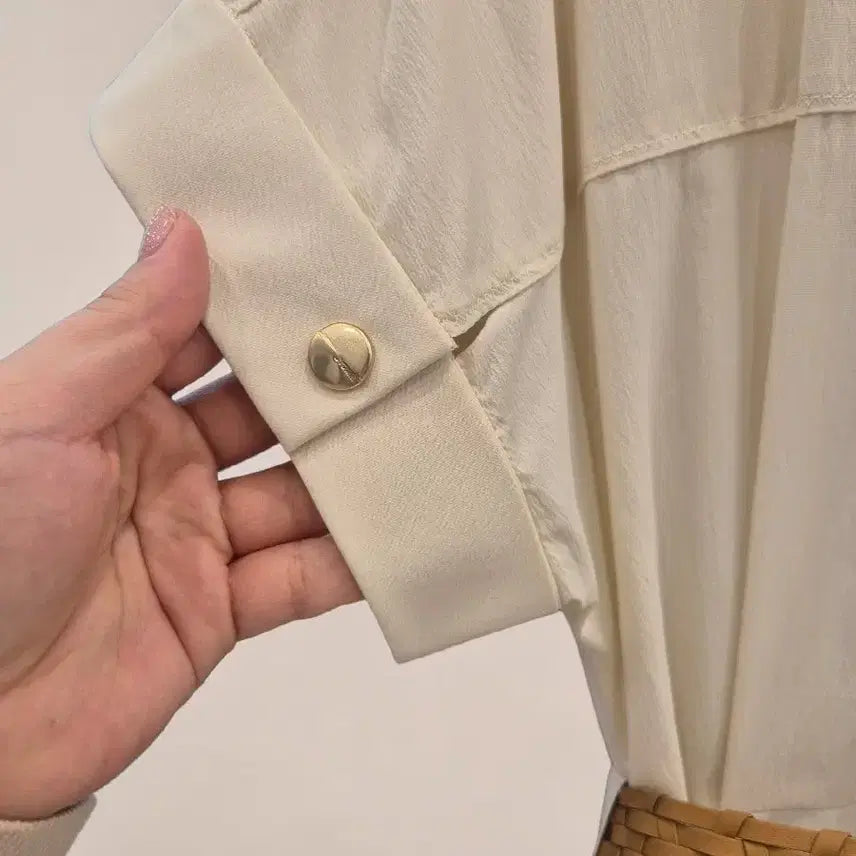 [BUNJANG] MICHAA Beige Short-Sleeve Long Shirt Dress / 미샤 베이지 셔츠형 반팔 롱 원피스