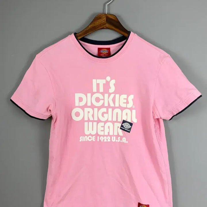 [BUNJANG] Dickies Pink Ringer Short Sleeve T-Shirt / 디키즈 핑크 링거 반팔 티셔츠 E55