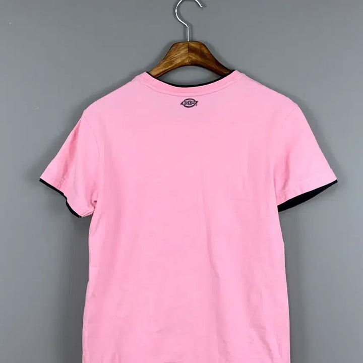 [BUNJANG] Dickies Pink Ringer Short Sleeve T-Shirt / 디키즈 핑크 링거 반팔 티셔츠 E55