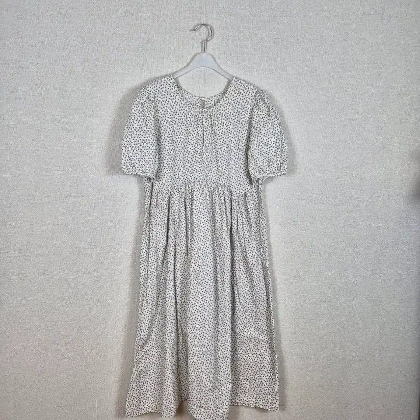 [BUNJANG] Blue Floral Puff Sleeve Dress / 
