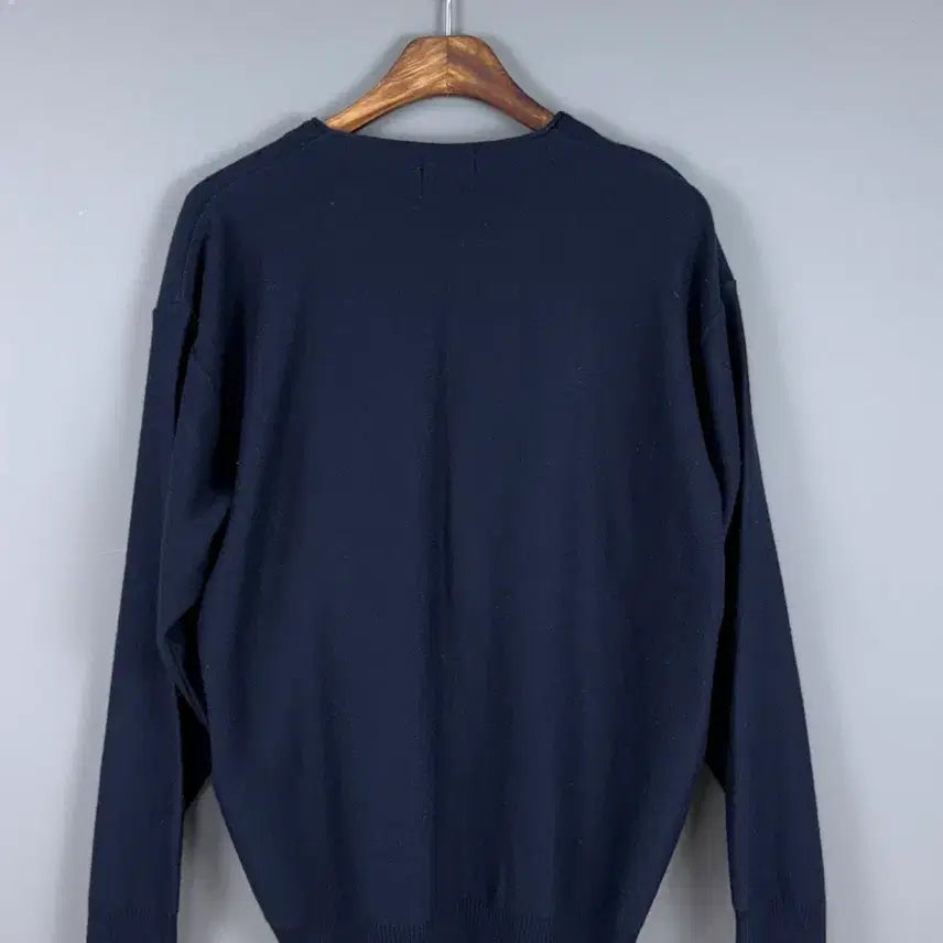 [BUNJANG] Lacoste Navy Logo V-Neck Cardigan / 라코스테 네이비 로고 브이넥 가디건 E56