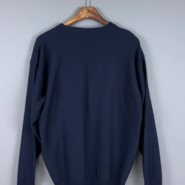 [BUNJANG] Lacoste Navy Logo V-Neck Cardigan / 라코스테 네이비 로고 브이넥 가디건 E56