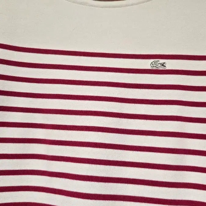 [BUNJANG] Lacoste Striped Long Sleeve T-Shirt Red / 라코스테 스트라이프 긴팔 티셔츠 레드