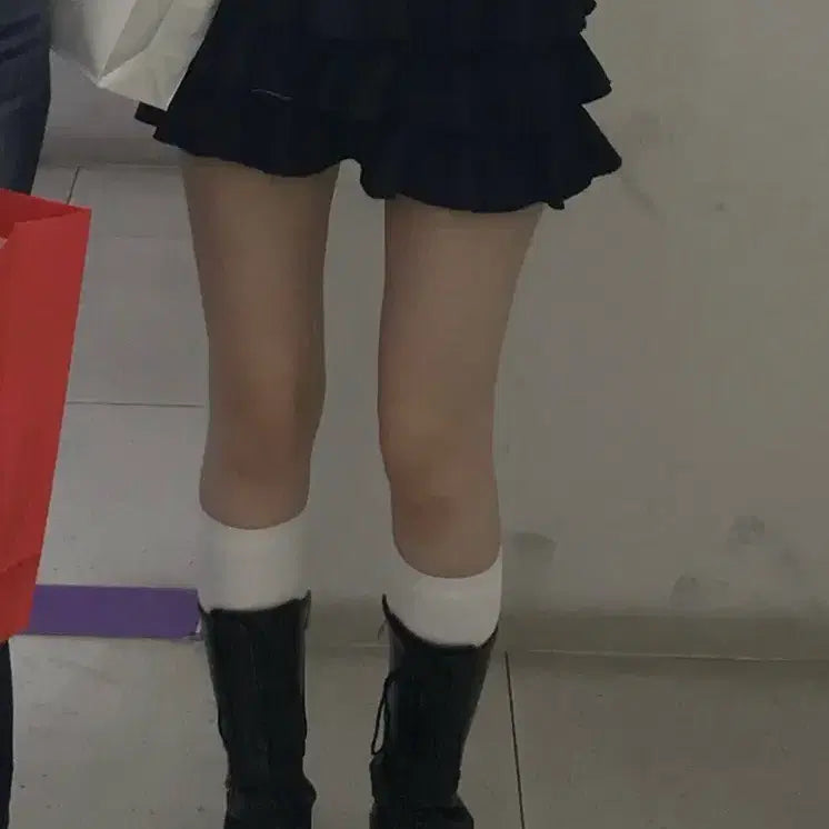 [BUNJANG] New New Frill Kang Kang Navy Skirt / 브멜깔 뉴뉴 프릴 캉캉 네이비 스커트