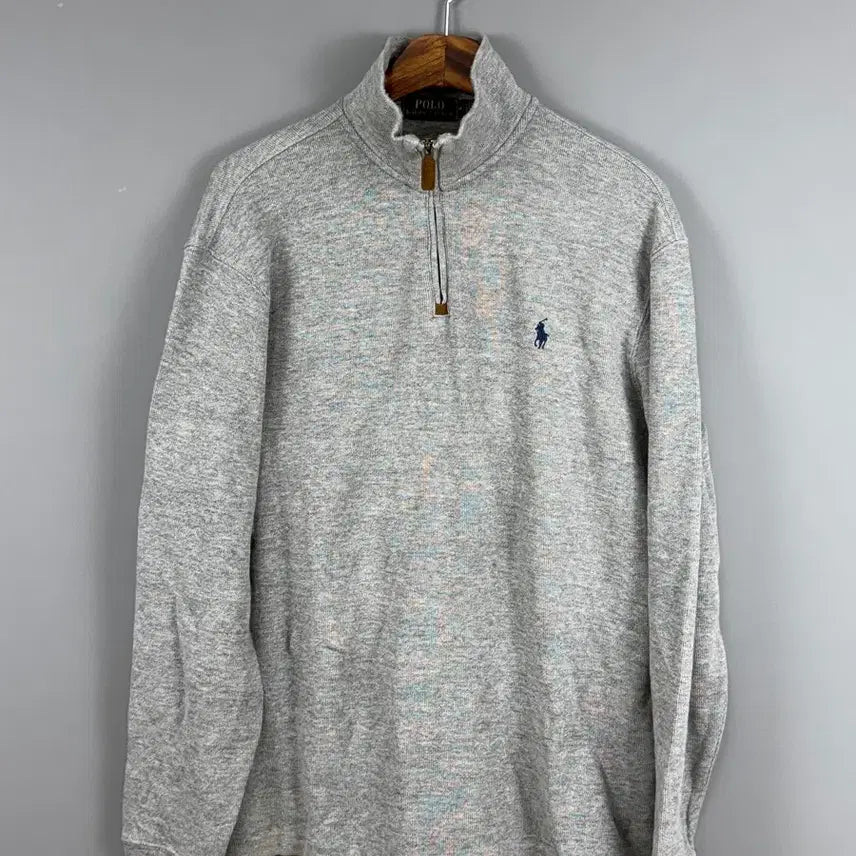 [BUNJANG] Polo Ralph Lauren Grey Half-Zip Sweater (Size M) / 폴로랄프로렌 그레이 하프집업 스웨터 E57