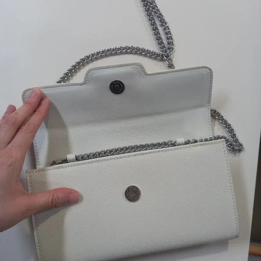 [BUNJANG] Ivory Jewel Cubic Clutch Bag Genuine Leather / 아이보리 보석 큐빅 클러치 소가죽