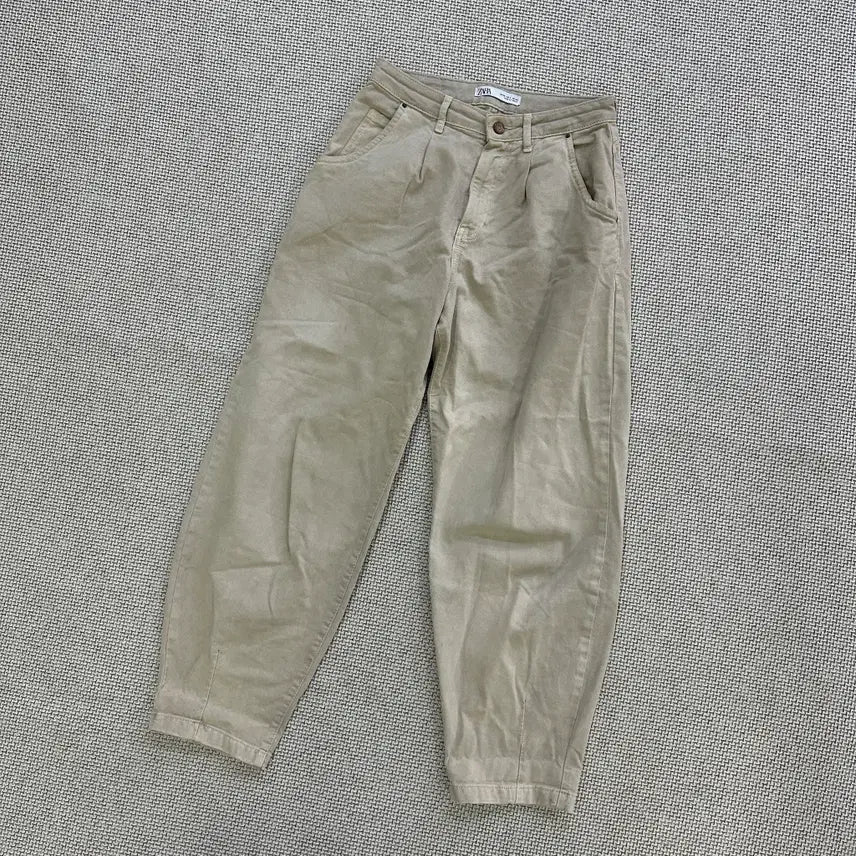 [BUNJANG] Zara Beige Barrel Pants / 36 자라  베이지 배럴 팬츠 0429D