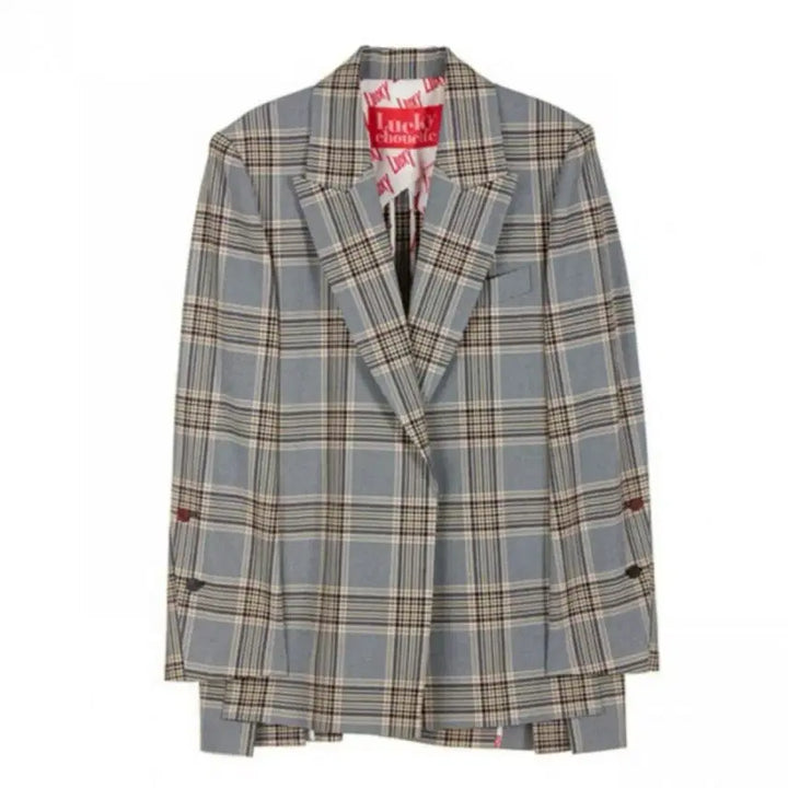 [BUNJANG] Lucky Chouette Tailored Single Check Jacket / 럭키슈에트 테일러드 싱글 체크 자켓