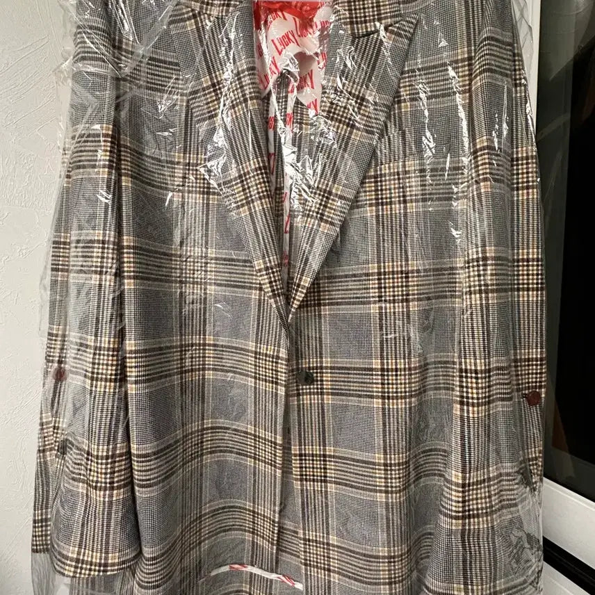 [BUNJANG] Lucky Chouette Tailored Single Check Jacket / 럭키슈에트 테일러드 싱글 체크 자켓