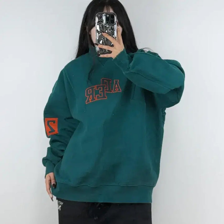 [BUNJANG] Ader Error Teal Sweatshirt E59 / 아더에러 청록 스웻셔츠 E59