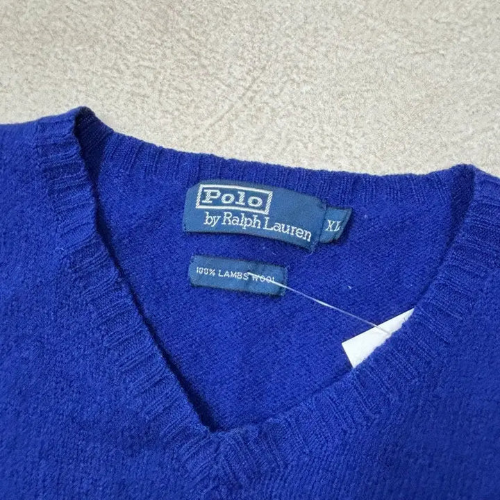 [BUNJANG] Polo Ralph Lauren Blue Pony Knit Vest / 폴로 랄프로렌 블루 포니 니트조끼