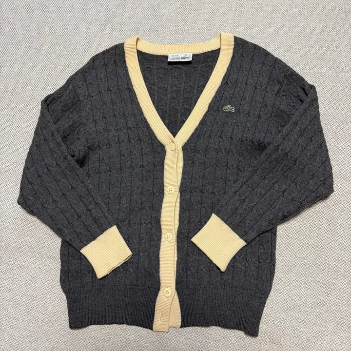 [BUNJANG] Seokwang Lacoste Cable Knit Cardigan / (주)서광 라코스테 케이블 니트 가디건
